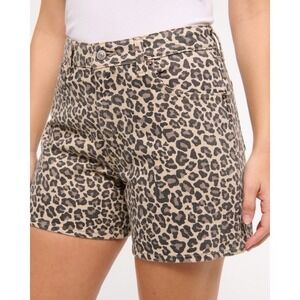 Abercrombie Curve Love Dad Shorts 26/2 Leopard High Rise Womens NWT
